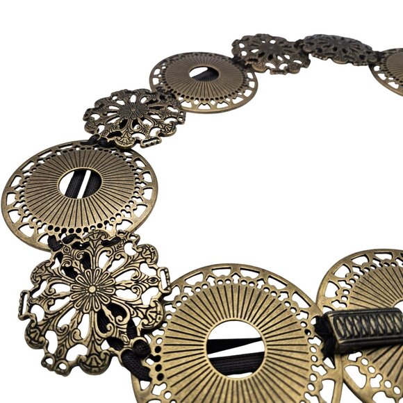 Vintage Sandy Dufter Belt Medallion Concho Gold Tone 34\
